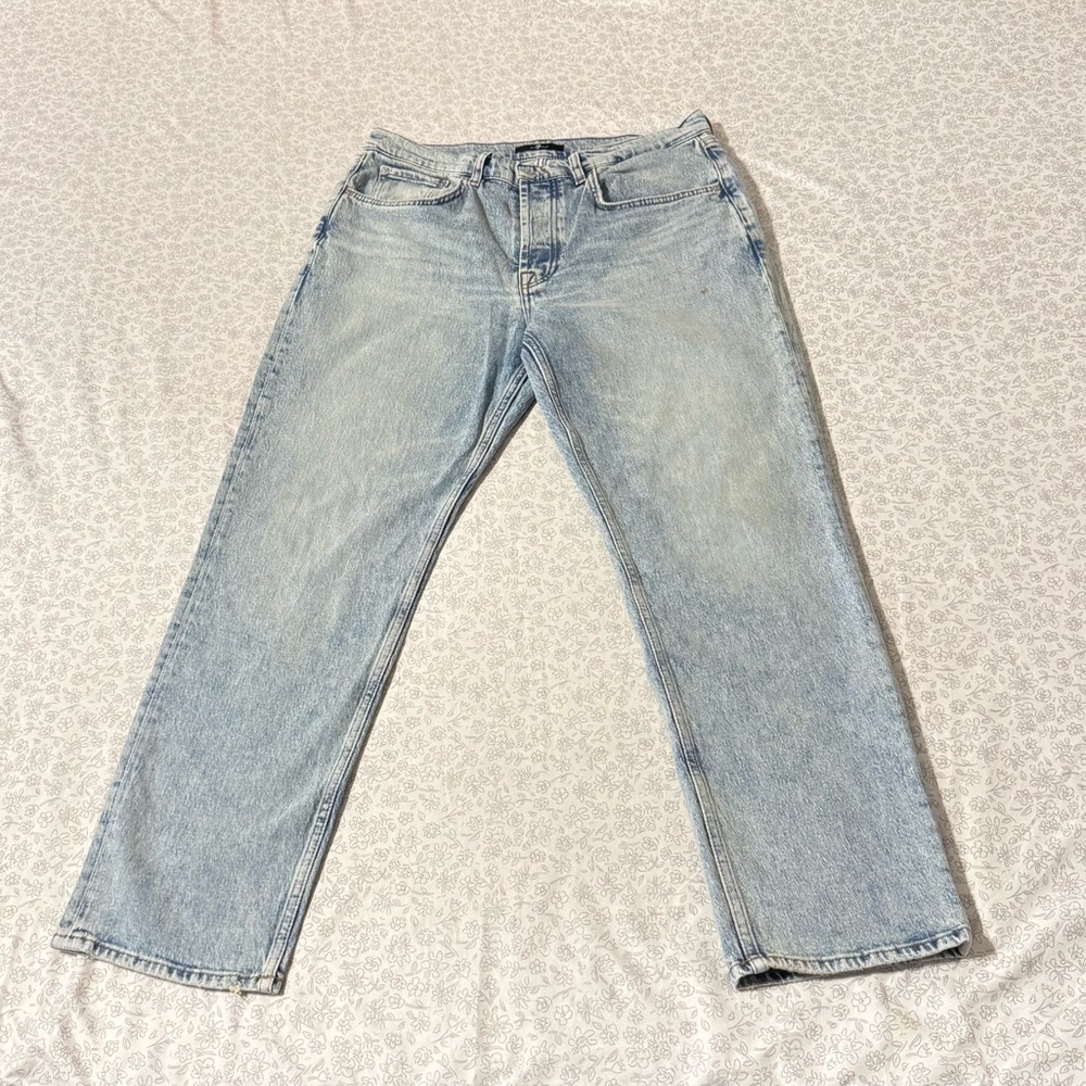 7 For All Mankind Light Blue Straight Leg Jeans